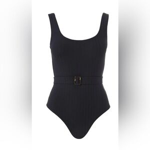 Melissa Obadash Texas One-Piece Belted Swimsuit Black Size 4 NWT
